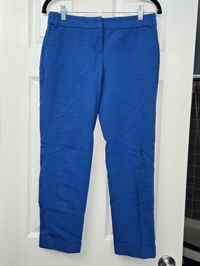 Express Editor Royal Blue Ankle Dress Pants Cuffed Hem Women's Size 2R